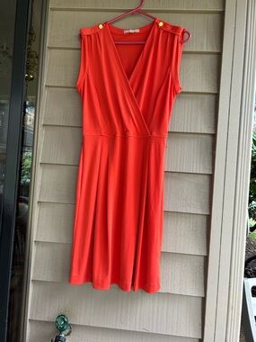 Banana Republic Sleeveless  Jersey Orange Dress with Elastic Waist